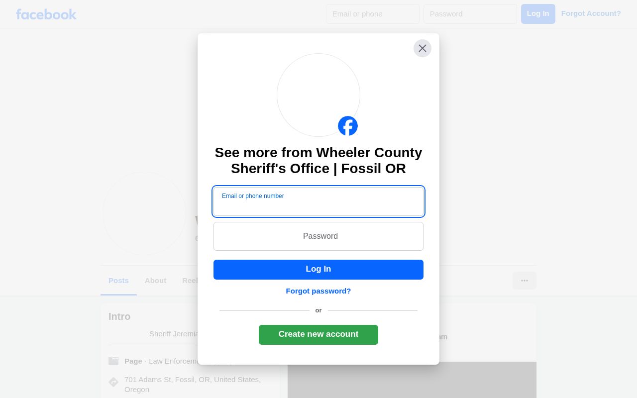 Wheeler County arrest news Sheriff Facebook communications channel