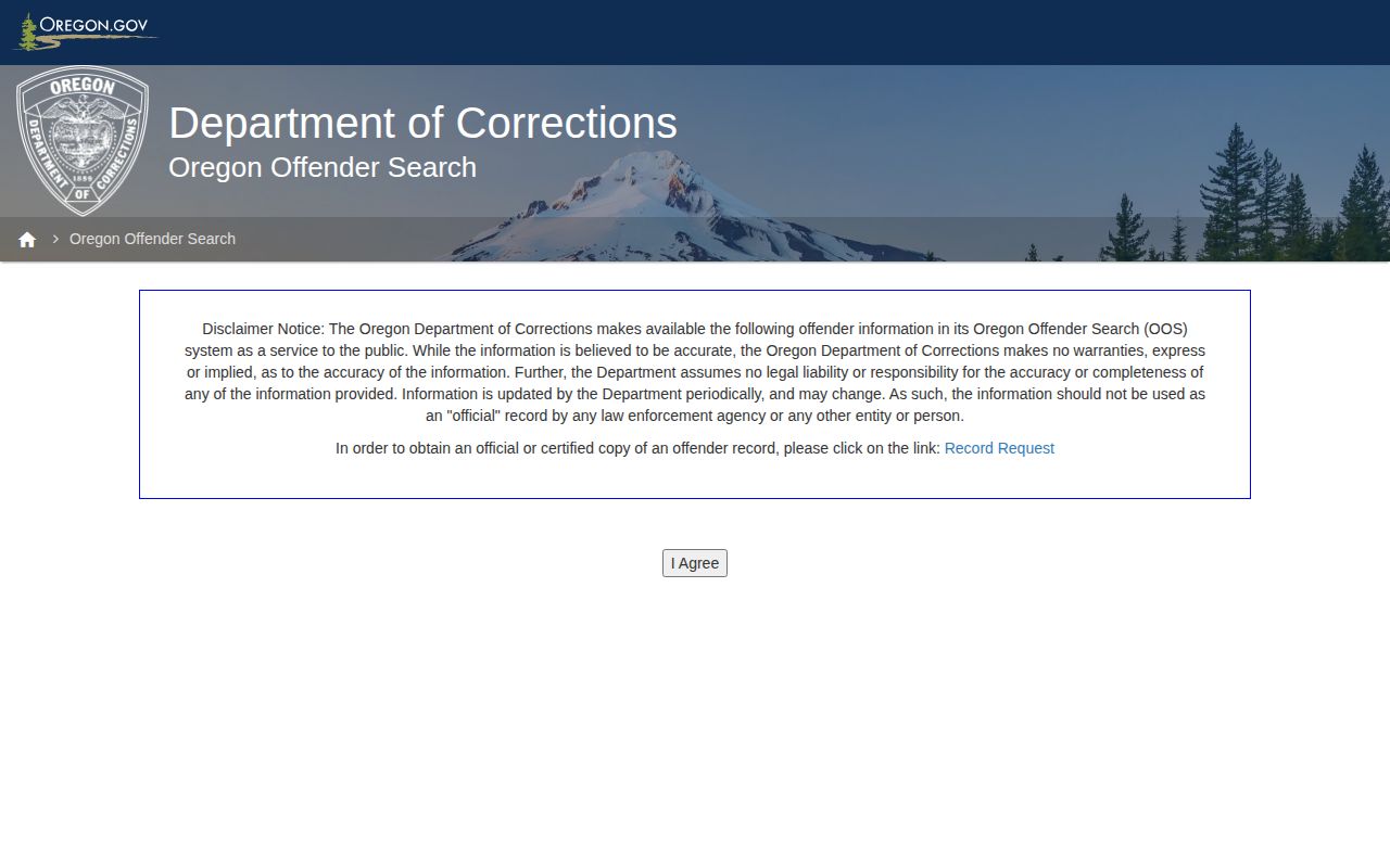 Wheeler County Oregon DOC offender record search pathway