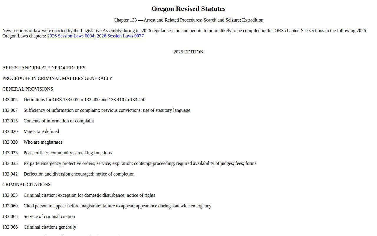 Wheeler County booking-photo law on Oregon official records page